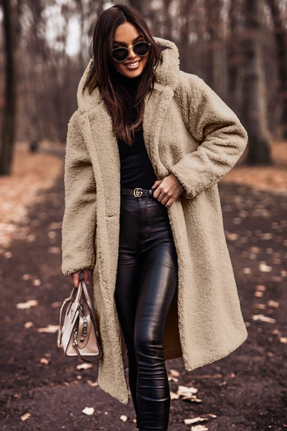 Cloud Longline Teddy Coat — Apricot