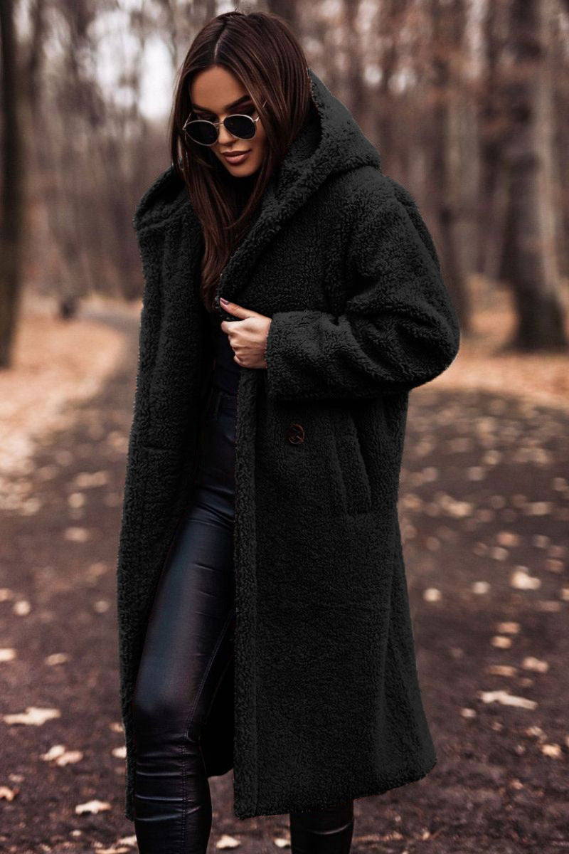 Cloud Longline Teddy Coat — Black