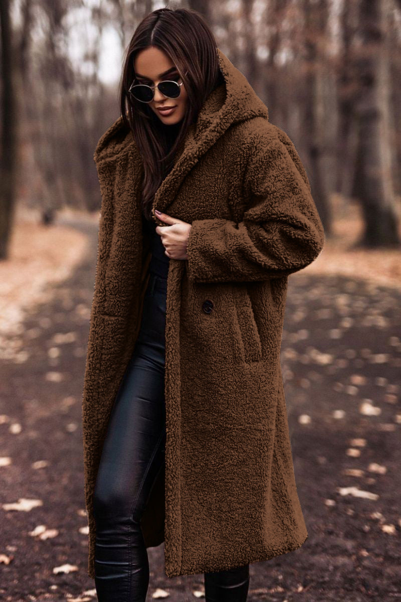 Cloud Longline Teddy Coat — Brown