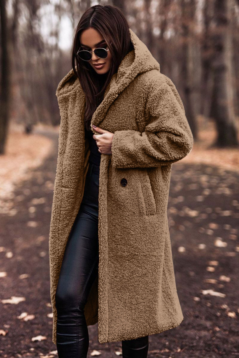 Cloud Longline Teddy Coat — Camel