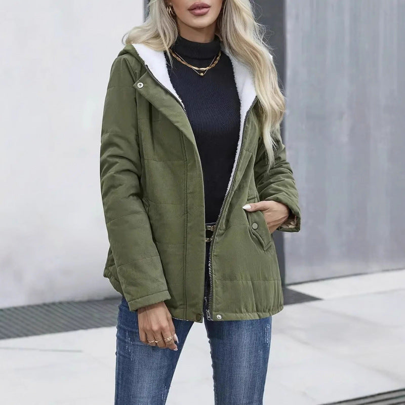 Everyday Fleece-Lined Hooded Jacket — Army Green