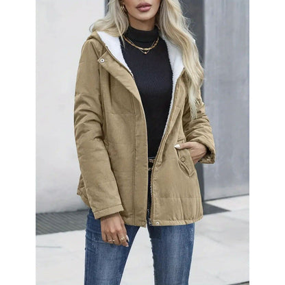 Everyday Fleece-Lined Hooded Jacket — Khaki