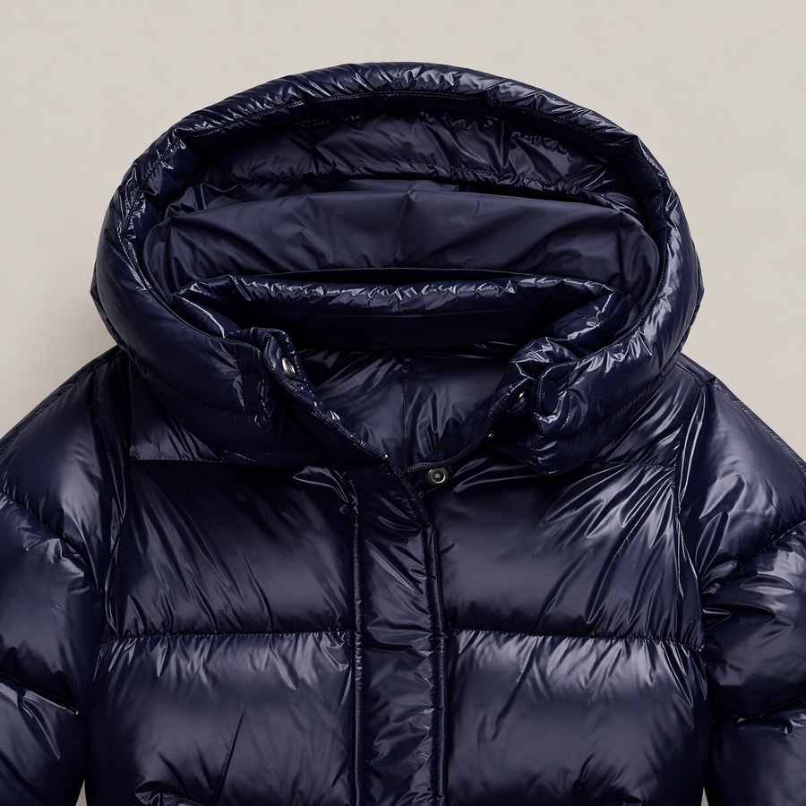 Close-up presentation of the jacket's visible texture and construction