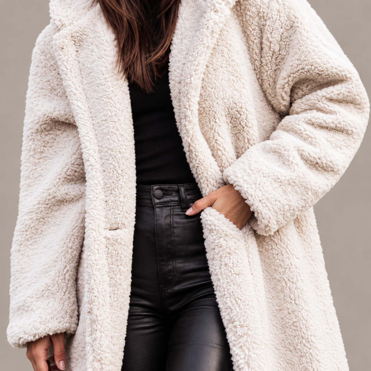 Close-up presentation of the jacket's visible texture and construction