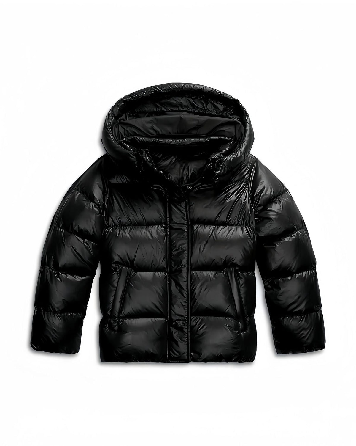 Weekender Hooded Puffer Jacket — Black