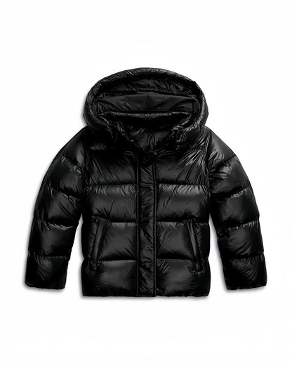 Weekender Hooded Puffer Jacket — Black