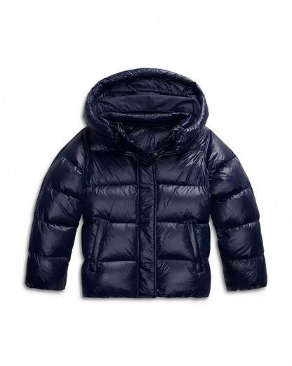 Weekender Hooded Puffer Jacket — Dark Blue
